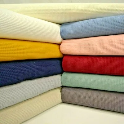 100% Cotton WAFFLE Pique Honeycombe Fabric Material 145cm Wide OEKO TEX 100 • £1.50