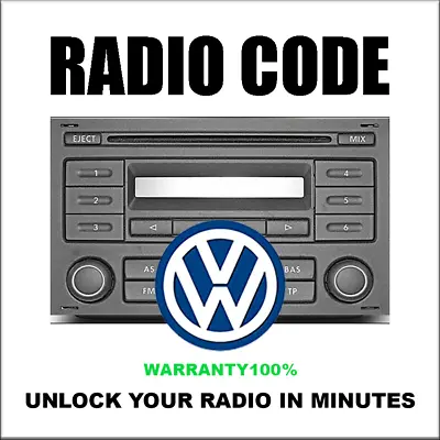 Unlock  Radio Codes Vw Rcd300  Pin 5 Stereo 9 Rns315 Volkswagen Fast Service  • $5.99