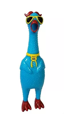 Rubber Chicken Toy - Squeaky Fun Screaming 12.5 Inch Tall - Unique Blue Design • $7.90