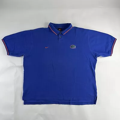 Vintage Florida Gators Polo Shirt XL Blue Mens Nike Team Cotton Runs Small Used • $16.99