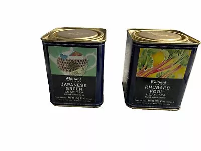 Vintage Tea Tin Whittard Of Chelsea 1 Japanese Green & 1 Rhubarb Fool -Lot Of 2 • $16