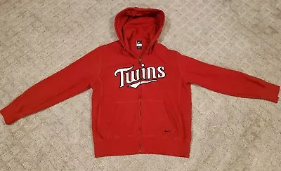 Minnesota Twins Nike Men's Full Zip Soft Lined Hooded Sweatshirt Red Size: Large • $45