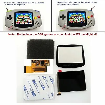 10 Levels High Light V2 IPS Backlight LCD Screen Kit For Game Boy Advance GBA • £40.34