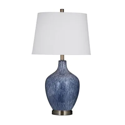Bassett Mirror Montego Table Lamp In Reactive Blue Ceramic  • $250.74