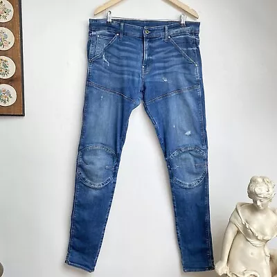 G-Star Raw 5620 3D Skinny Distressed Denim Jeans Mens 36 • $45