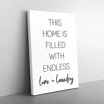£22.95 • Buy Endless Love And Laundry Typography Canvas Wall Art Framed Poster Print Picture