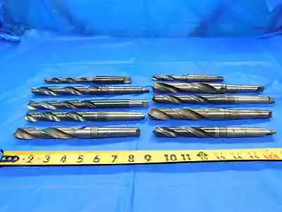 10 Pc. Lot Of Twist Drill Bits Sizes Ranging From 31/64 To 55/64 Morse Taper 2 • $99.99