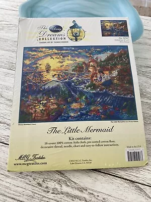 Disney Little Mermaid Counted Cross Stitch Kit Thomas Kinkade No 52507 16x12 NEW • $145