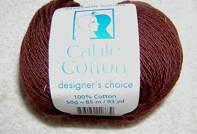 Elsebeth Lavold -- Designer's Choice - Cotton Cable.100% Cotton Yarn - Chocolate • $3