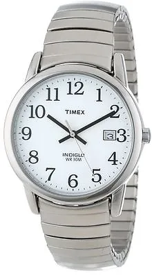 Timex T2H451 Men's Easy Reader Expansion Band Watch Indiglo Date NEW • $44.10