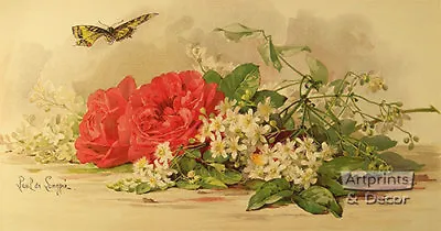 Roses & Clematis By Paul De Longpre (Art Print Of Vintage Art) • $12.95