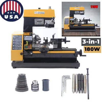 Mini Metal Lathe Milling Machine Motorized DIY Woodworking Metalwork Modelmaking • $1111.50