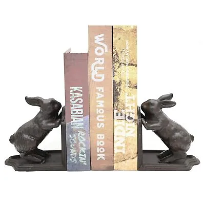 Rabbit Decorative Bookend Heavy Duty Cast Iron Book Ends Vintage Shelf Decor ... • $49.75