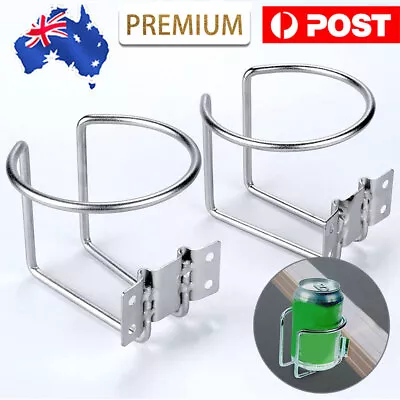 $17.89 • Buy 2x Cup Stainless Steel Boat Drink Holder Truck Ring Holders Car Marine Yacht