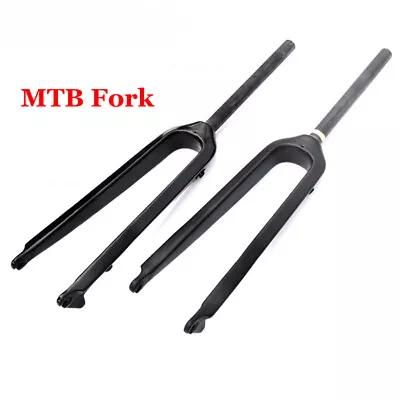 Carbon MTB Bicycle Fork 26 /27.5/ 29 ER Mountain Bike Straight Tube Disc Brake • $172
