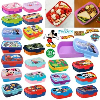 Licensed Characters Kids Lunch Boxes School Picnic Food Storage Box BPA Free UK • £8.49