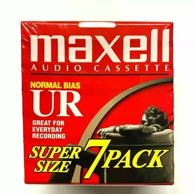 Maxell UR90 Audio Cassette Tape 7 Pack 90 Minutes Normal Bias Brand New Sealed • $12.74