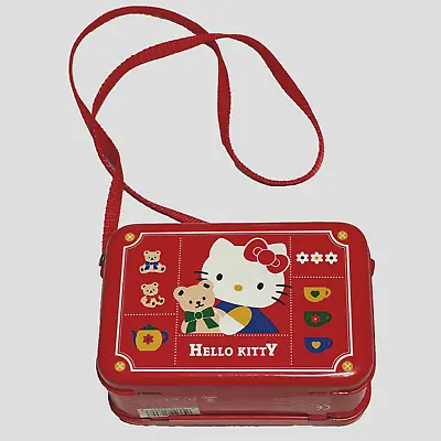 Vintage Hello Kitty Tin Metal Box Purse Strap Sanrio 90s Small Lunchbox • $59.88