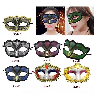 Ladies Mardi Gras Masquerade Mask Half Face For Fancy Dress Ball Carnival • £5.11