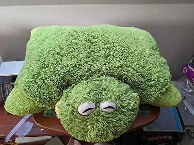 2010 My Pillow Pet Green Frog - 18  Plush Furry Animal Pillow Stuffed Animal • $9