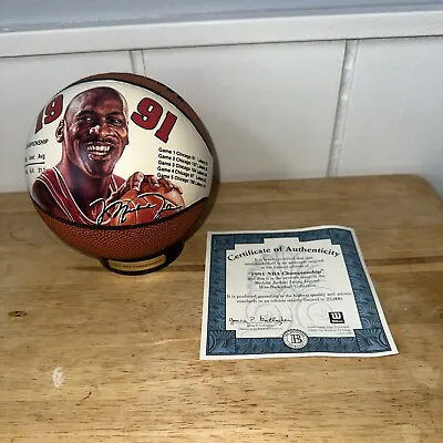 Michael Jordan Wilson Mini Basketball Ball Collectible Stats 1991 With COA First • $60