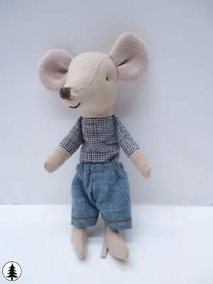 Maileg Big Brother Mouse Doll W/ Matchbox Bed Modern Classic • $45