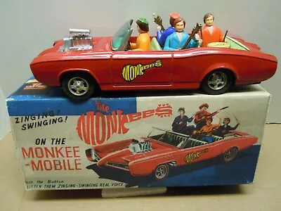 1968 Tin Friction/Battery Op. Japan ASC Monkee Mobile Car & BOX. A+. WORKS. • $495