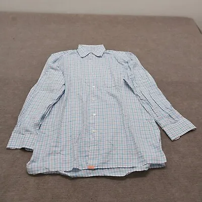 Solemare Maus & Hoffman Mens M Long Sleeve Blue Purple Check Button Down Shirt • $7.88