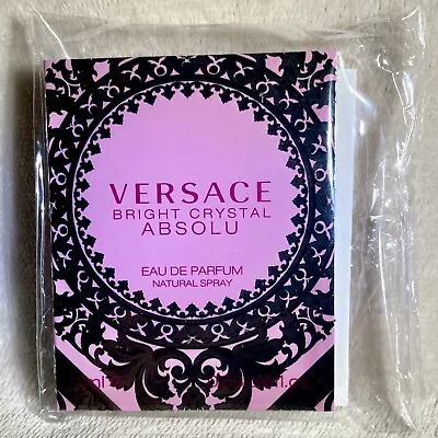 Versace Bright Crystal Absolu Eau De Parfum Sample Spray .03oz 1ml Sealed In Bag • $8.79