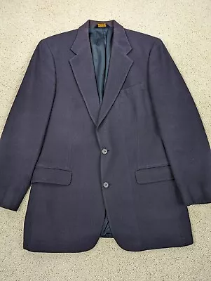 VINTAGE Brooks Brothers Sport Coat Mens 41L Blue Wool Camel Hair Blazer Suit USA • $28.94