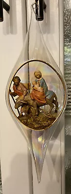 Fontanini Nativity Holy Family Glass Teardrop Ornament Iridescent Christmas 10” • $26.95