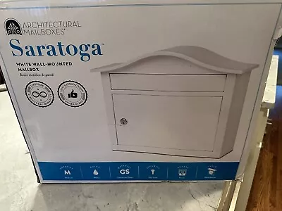Architectural Mailboxes Saratoga White Locking Wall Mount Steel - Free Shipping • $25