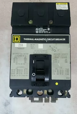 Square D FHB36020 600V 3-pole 20 Amp Circuit Breaker • $251.99