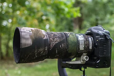 Canon 100-400 F4.5-5.6 L IS MK1 Neoprene Camo Lens Protection Camouflage Covers • £19