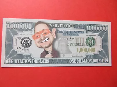 One MILLION DOLLARS Note BONO $1000000 American US Musician Singer Irish EPIC • £1.29