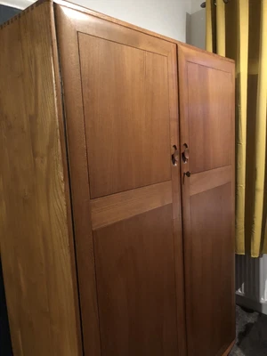 £795 • Buy Ercol Windsor Double Wardrobe Vintage 1960's In Solid Light Elm Wood
