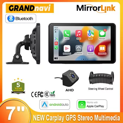 7  Portable Touch Screen Car Radio Carplay & Andriod Auto GPS Stereo Multimedia • $95.59