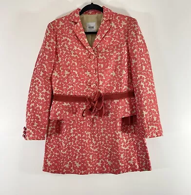 Moschino Cheap And Chic 2PC Skirt Suit Womens 14 Beige/Red Floral Blazer Buttons • $399.99