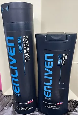 Enliven Men Original 2 In 1 Shampoo & Conditioner 400ml And Shower Gel 275ml-New • £12.90