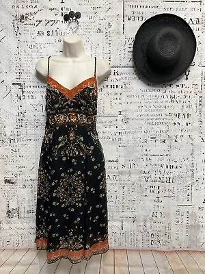 ECI New York Silk Sleeveless Sequins And Beads Boho Print Dress Size 4 - NWT • $30