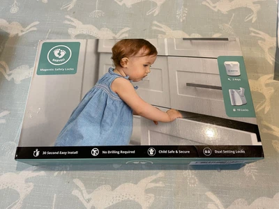 £16 • Buy 10 BABYGO Magnetic Child Safety Cupboard Locks For Children Kitchen Cabinet Door
