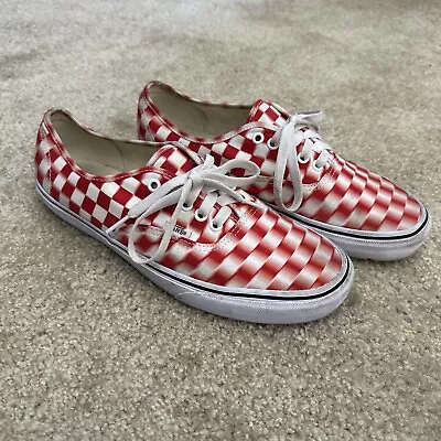 Vans Red Blur Checkered Blur Shoes US Size 10 • $19