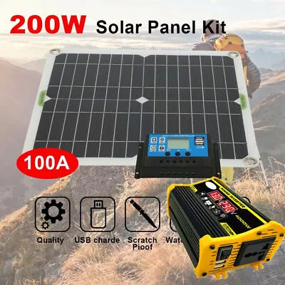 New 4000W Solar Panel Kit Complete Power Generator 100A 220V Home Grid System • £92.21