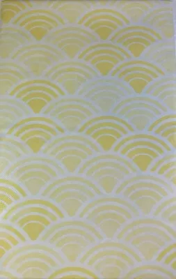 Tablecloth Umbrella Hole Zipper 52x70 Vinyl Flannel Back Yellow Arch • $16.90