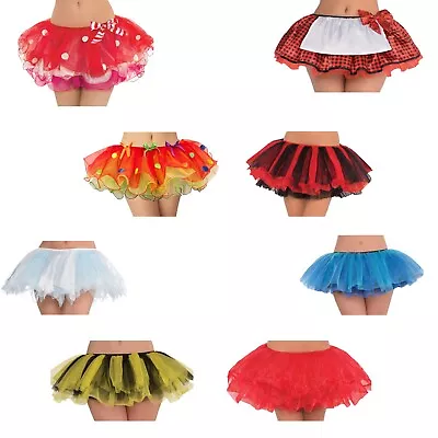 Tutu Skirt Women Halloween Costume Adult Ballet Mini Tulle Net Multi Clown Fairy • £9.99