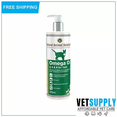 Natural Animal Solutions OMEGA 36 & 9 OIL For CATS 200 ML For Skin And Joint • $28.91