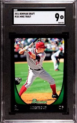 2011 Bowman Draft #101 Mike Trout - Rookie Card RC - Graded SCG 9 • $199