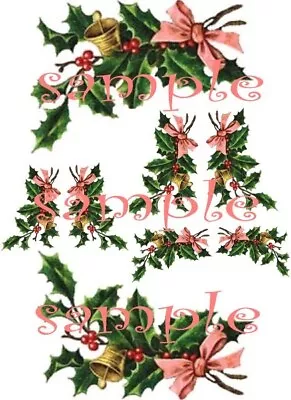 Beautiful Vintage Furniture Sized Holly Waterslide Decals • $6.99