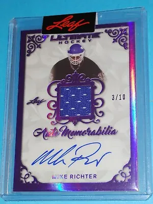 2023 Leaf Ultimate Auto Memorabilia Purple Spectrum Mike Richter Auto/GU /10 • $69.99