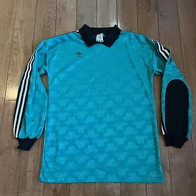 Vintage! Mens Adidas Goalie Soccer Jersey Elbow Pads Green Black Made In USA M • $33.99
